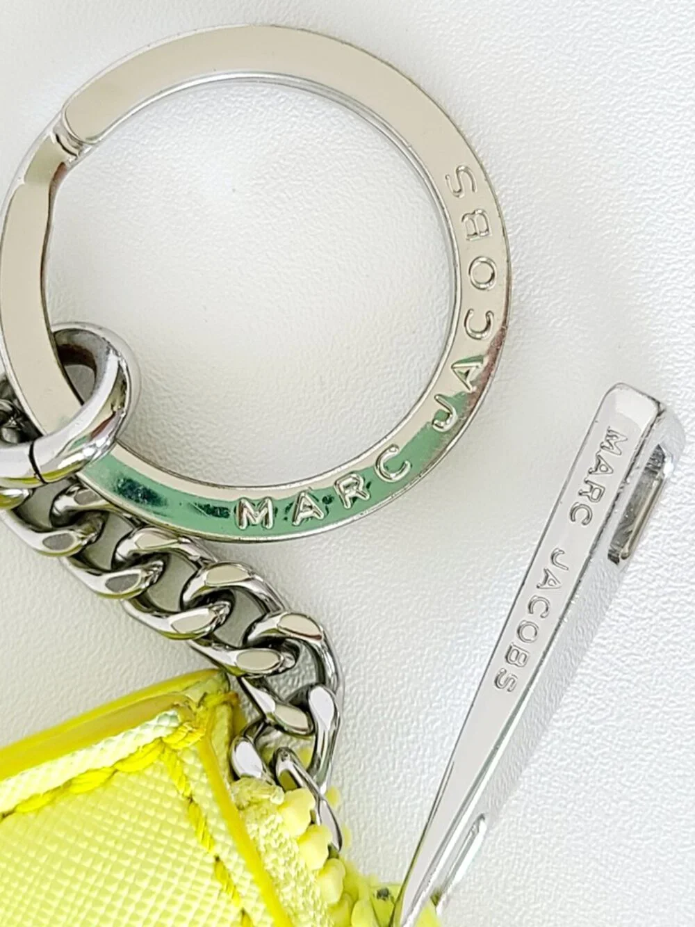Marc Jacobs Neon Yellow Keychain Card Holder Wallet